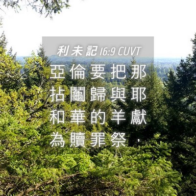 Picture 04 - 利 未 記 16:9 CUVT - 亞 倫 要 把 那 拈 鬮 歸 與 耶 和 華 - Bible Verse Picture