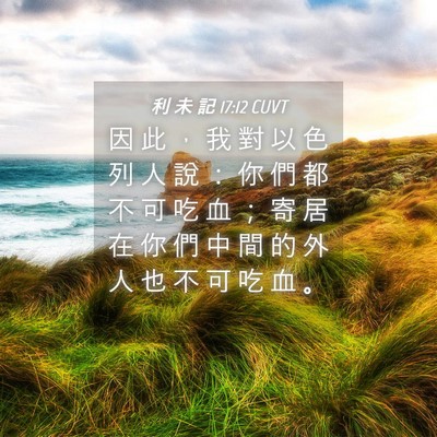 Picture 04 - 利 未 記 17:12 CUVT - 因 此 ， 我 對 以 色 列 人 說 ： 你 - Bible Verse Picture