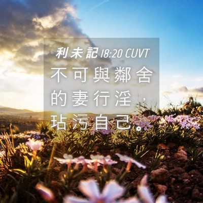 Picture 04 - 利 未 記 18:20 CUVT - 不 可 與 鄰 舍 的 妻 行 淫 ， 玷 污 - Bible Verse Picture