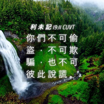 Picture 04 - 利 未 記 19:11 CUVT - 你 們 不 可 偷 盜 ， 不 可 欺 騙 ， - Bible Verse Picture