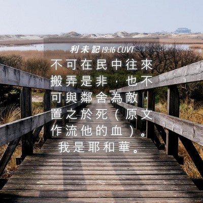 Picture 04 - 利 未 記 19:16 CUVT - 不 可 在 民 中 往 來 搬 弄 是 非 ， - Bible Verse Picture