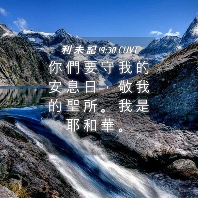 Picture 04 - 利 未 記 19:30 CUVT - 你 們 要 守 我 的 安 息 日 ， 敬 我 - Bible Verse Picture