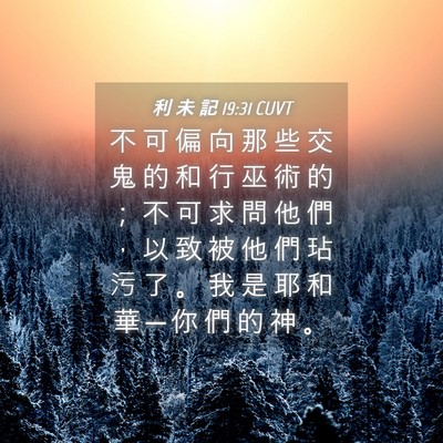Picture 04 - 利 未 記 19:31 CUVT - 不 可 偏 向 那 些 交 鬼 的 和 行 巫 - Bible Verse Picture