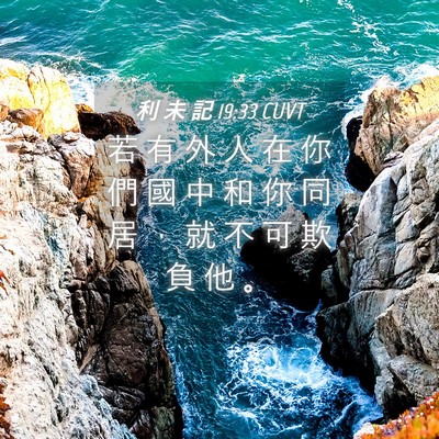 Picture 04 - 利 未 記 19:33 CUVT - 若 有 外 人 在 你 們 國 中 和 你 同 - Bible Verse Picture