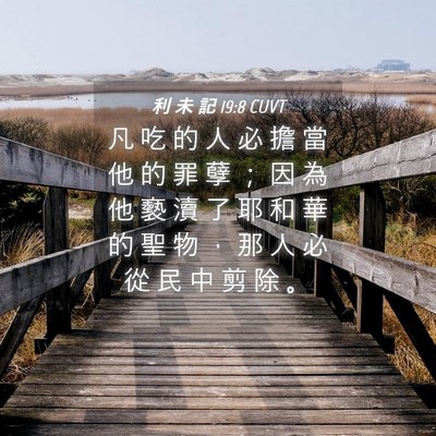 Picture 04 - 利 未 記 19:8 CUVT - 凡 吃 的 人 必 擔 當 他 的 罪 孽 ； - Bible Verse Picture