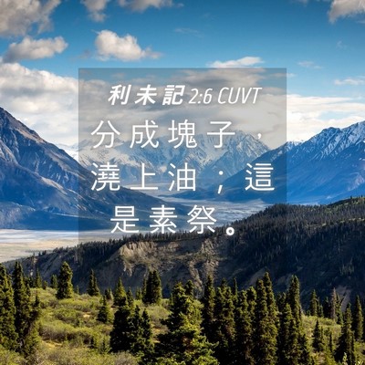 Picture 04 - 利 未 記 2:6 CUVT - 分 成 塊 子 ， 澆 上 油 ； 這 是 素 - Bible Verse Picture