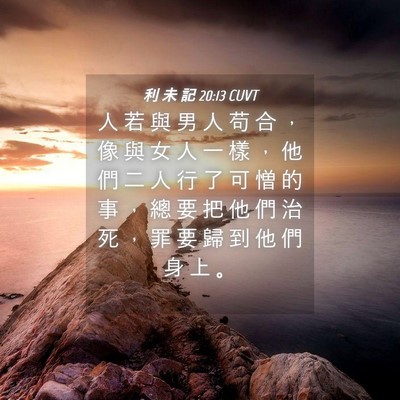 Picture 04 - 利 未 記 20:13 CUVT - 人 若 與 男 人 苟 合 ， 像 與 女 人 - Bible Verse Picture