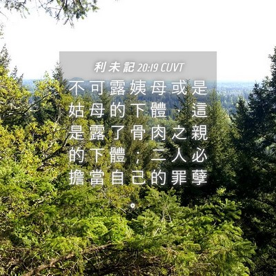 Picture 04 - 利 未 記 20:19 CUVT - 不 可 露 姨 母 或 是 姑 母 的 下 體 - Bible Verse Picture
