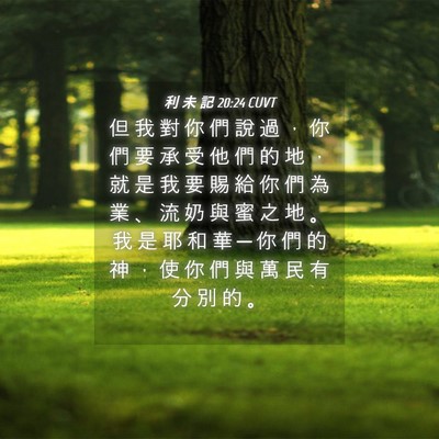 Picture 04 - 利 未 記 20:24 CUVT - 但 我 對 你 們 說 過 ， 你 們 要 承 - Bible Verse Picture