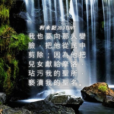 Picture 04 - 利 未 記 20:3 CUVT - 我 也 要 向 那 人 變 臉 ， 把 他 從 - Bible Verse Picture