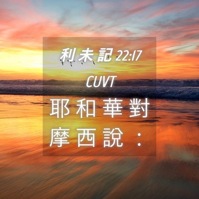 Picture 04 - 利 未 記 22:17 CUVT - 耶 和 華 對 摩 西 說 - Bible Verse Picture