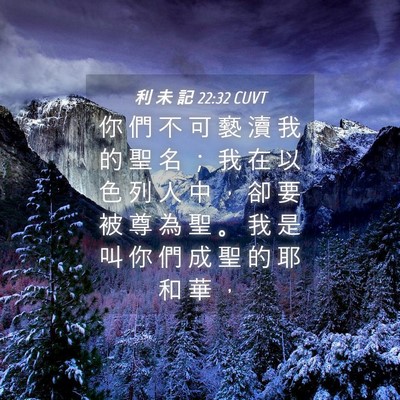 Picture 04 - 利 未 記 22:32 CUVT - 你 們 不 可 褻 瀆 我 的 聖 名 ； 我 - Bible Verse Picture