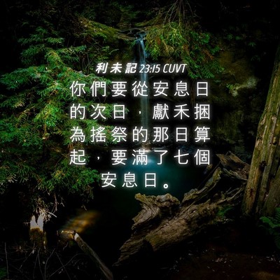 Picture 04 - 利 未 記 23:15 CUVT - 你 們 要 從 安 息 日 的 次 日 ， 獻 - Bible Verse Picture