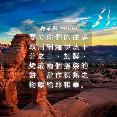 Picture 04 - 利 未 記 23:17 CUVT - 要 從 你 們 的 住 處 取 出 細 麵 伊 - Bible Verse Picture