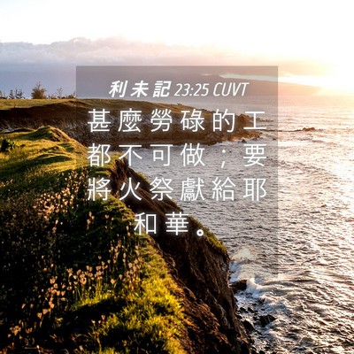 Picture 04 - 利 未 記 23:25 CUVT - 甚 麼 勞 碌 的 工 都 不 可 做 ； 要 - Bible Verse Picture
