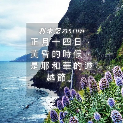 Picture 04 - 利 未 記 23:5 CUVT - 正 月 十 四 日 ， 黃 昏 的 時 候 ， - Bible Verse Picture