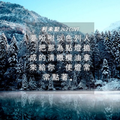 Picture 04 - 利 未 記 24:2 CUVT - 要 吩 咐 以 色 列 人 ， 把 那 為 點 - Bible Verse Picture