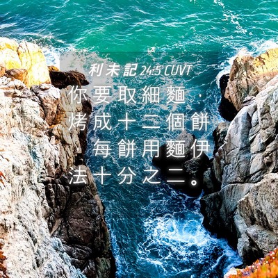 Picture 04 - 利 未 記 24:5 CUVT - 你 要 取 細 麵 ， 烤 成 十 二 個 餅 - Bible Verse Picture