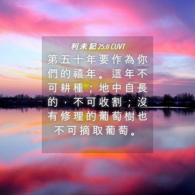 Picture 04 - 利 未 記 25:11 CUVT - 第 五 十 年 要 作 為 你 們 的 禧 年 - Bible Verse Picture