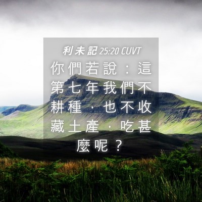 Picture 04 - 利 未 記 25:20 CUVT - 你 們 若 說 ： 這 第 七 年 我 們 不 - Bible Verse Picture