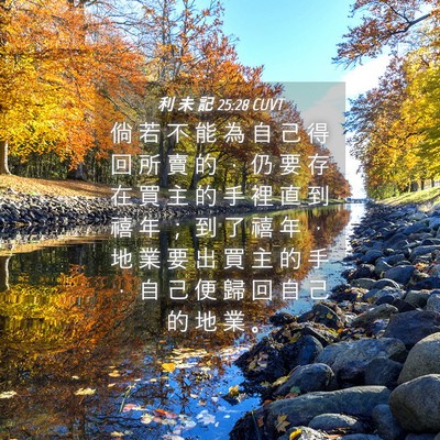 Picture 04 - 利 未 記 25:28 CUVT - 倘 若 不 能 為 自 己 得 回 所 賣 的 - Bible Verse Picture