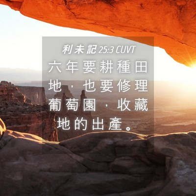 Picture 04 - 利 未 記 25:3 CUVT - 六 年 要 耕 種 田 地 ， 也 要 修 理 - Bible Verse Picture