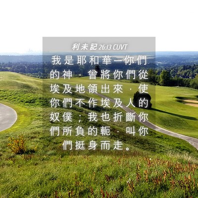 Picture 04 - 利 未 記 26:13 CUVT - 我 是 耶 和 華 ─ 你 們 的 神 ， 曾 - Bible Verse Picture