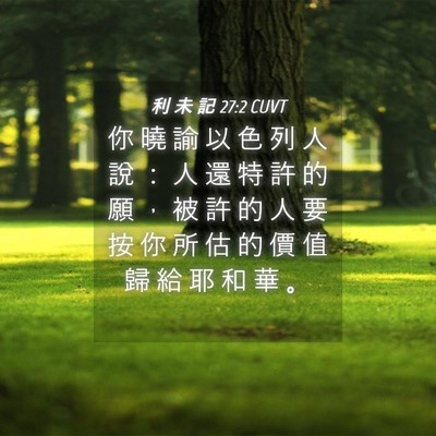 Picture 04 - 利 未 記 27:2 CUVT - 你 曉 諭 以 色 列 人 說 ： 人 還 特 - Bible Verse Picture