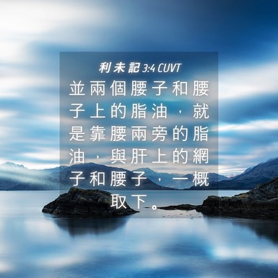 Picture 04 - 利 未 記 3:4 CUVT - 並 兩 個 腰 子 和 腰 子 上 的 脂 油 - Bible Verse Picture