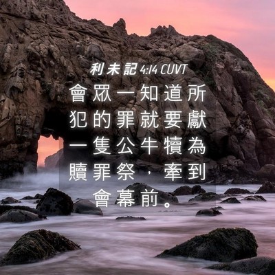 Picture 04 - 利 未 記 4:14 CUVT - 會 眾 一 知 道 所 犯 的 罪 就 要 獻 - Bible Verse Picture