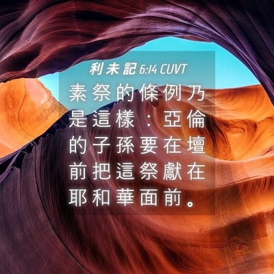 Picture 04 - 利 未 記 6:14 CUVT - 素 祭 的 條 例 乃 是 這 樣 ： 亞 倫 - Bible Verse Picture