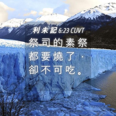 Picture 04 - 利 未 記 6:23 CUVT - 祭 司 的 素 祭 都 要 燒 了 ， 卻 不 - Bible Verse Picture