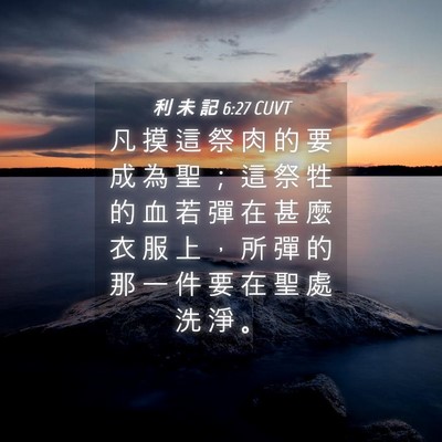 Picture 04 - 利 未 記 6:27 CUVT - 凡 摸 這 祭 肉 的 要 成 為 聖 ； 這 - Bible Verse Picture
