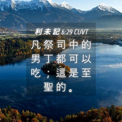 Picture 04 - 利 未 記 6:29 CUVT - 凡 祭 司 中 的 男 丁 都 可 以 吃 ； - Bible Verse Picture