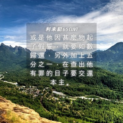 Picture 04 - 利 未 記 6:5 CUVT - 或 是 他 因 甚 麼 物 起 了 假 誓 ， - Bible Verse Picture