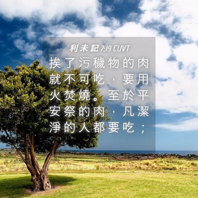 Picture 04 - 利 未 記 7:19 CUVT - 挨 了 污 穢 物 的 肉 就 不 可 吃 ， - Bible Verse Picture