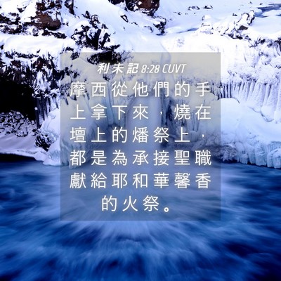 Picture 04 - 利 未 記 8:28 CUVT - 摩 西 從 他 們 的 手 上 拿 下 來 ， - Bible Verse Picture