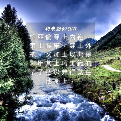 Picture 04 - 利 未 記 8:7 CUVT - 給 亞 倫 穿 上 內 袍 ， 束 上 腰 帶 - Bible Verse Picture