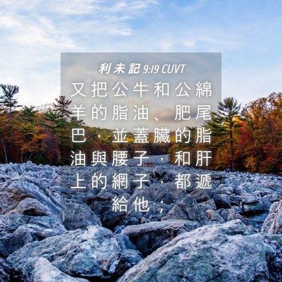 Picture 04 - 利 未 記 9:19 CUVT - 又 把 公 牛 和 公 綿 羊 的 脂 油 、 - Bible Verse Picture
