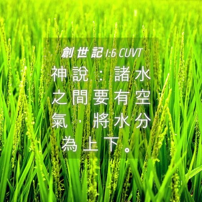 Picture 04 - 創 世 記 1:6 CUVT - 神 說 ： 諸 水 之 間 要 有 空 氣 ， - Bible Verse Picture