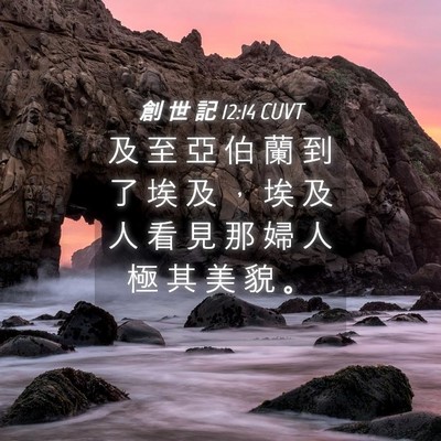 Picture 04 - 創 世 記 12:14 CUVT - 及 至 亞 伯 蘭 到 了 埃 及 ， 埃 及 - Bible Verse Picture