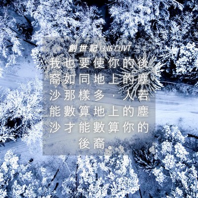 Picture 04 - 創 世 記 13:16 CUVT - 我 也 要 使 你 的 後 裔 如 同 地 上 - Bible Verse Picture
