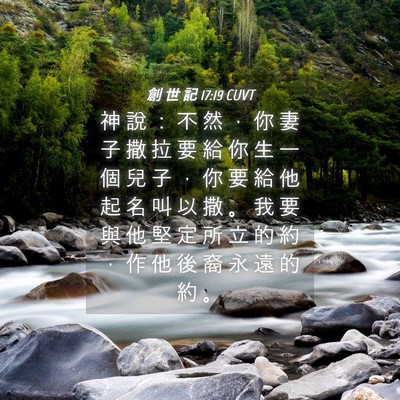 Picture 04 - 創 世 記 17:19 CUVT - 神 說 ： 不 然 ， 你 妻 子 撒 拉 要 - Bible Verse Picture