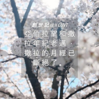 Picture 04 - 創 世 記 18:11 CUVT - 亞 伯 拉 罕 和 撒 拉 年 紀 老 邁 ， - Bible Verse Picture