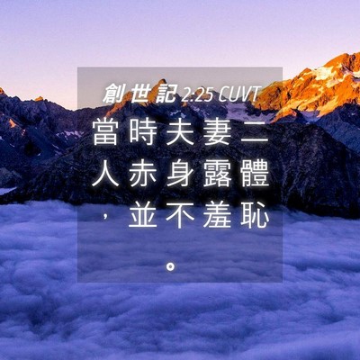 Picture 04 - 創 世 記 2:25 CUVT - 當 時 夫 妻 二 人 赤 身 露 體 ， 並 - Bible Verse Picture