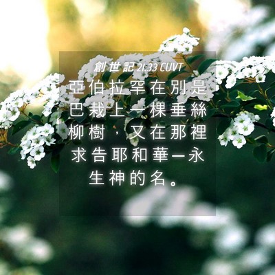 Picture 04 - 創 世 記 21:33 CUVT - 亞 伯 拉 罕 在 別 是 巴 栽 上 一 棵 - Bible Verse Picture