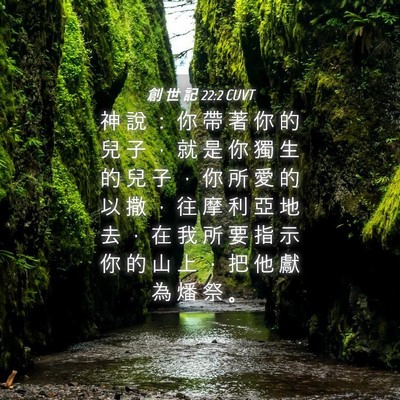 Picture 04 - 創 世 記 22:2 CUVT - 神 說 ： 你 帶 著 你 的 兒 子 ， 就 - Bible Verse Picture