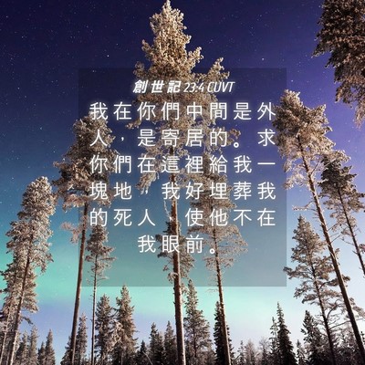 Picture 04 - 創 世 記 23:4 CUVT - 我 在 你 們 中 間 是 外 人 ， 是 寄 - Bible Verse Picture