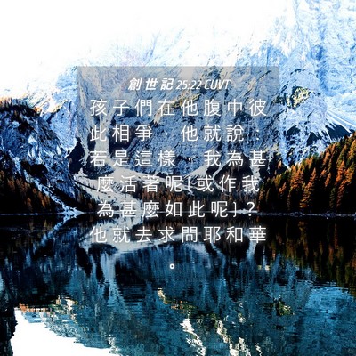 Picture 04 - 創 世 記 25:22 CUVT - 孩 子 們 在 他 腹 中 彼 此 相 爭 ， - Bible Verse Picture