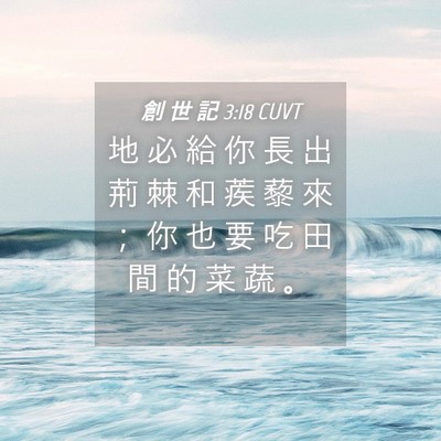 Picture 04 - 創 世 記 3:18 CUVT - 地 必 給 你 長 出 荊 棘 和 蒺 藜 來 - Bible Verse Picture